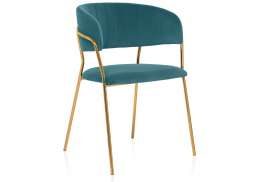 Стул на металлокаркасе Kamelia green / gold (57x55x80)
